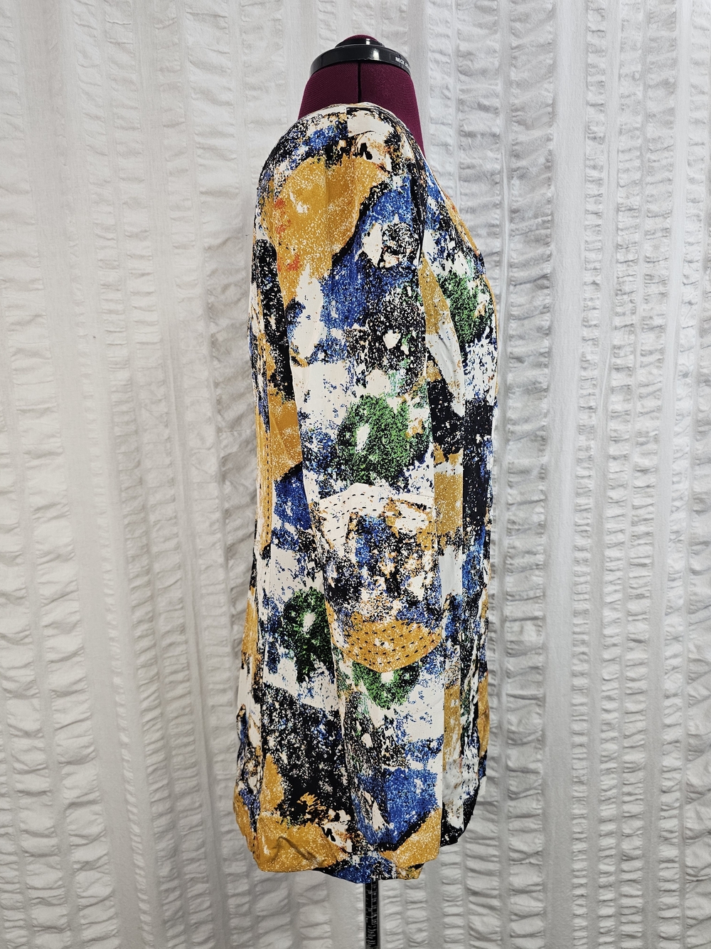 Tory Burch Womens 4 Eileen Silk de Chine Tunic Top Wally Print Stitch Size 4 - Picture 7 of 16